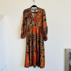 Urban Outfitters Long-Sleeved Boho Midi Dress, Size Small